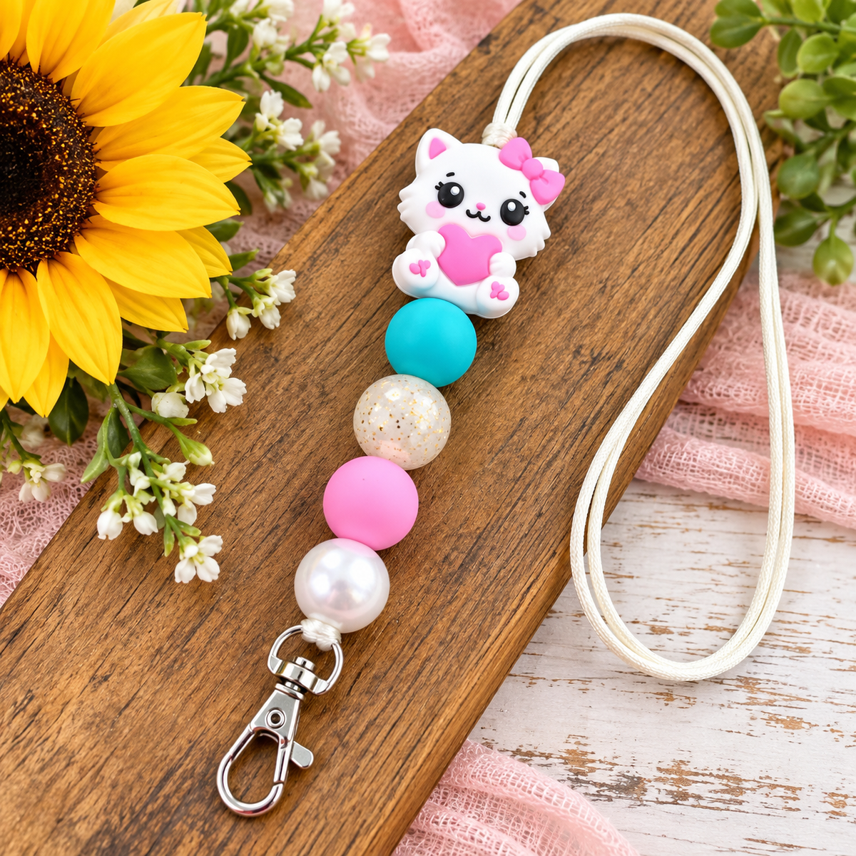 Operation Meow DIY Lanyard Kit – Cute Cat Beaded Craft Kit