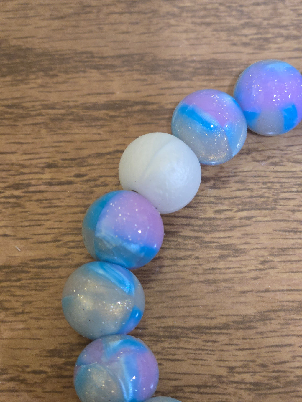 Stardust Skies Beaded Wristlet Keychain | Blue & Purple Handmade Key Holder