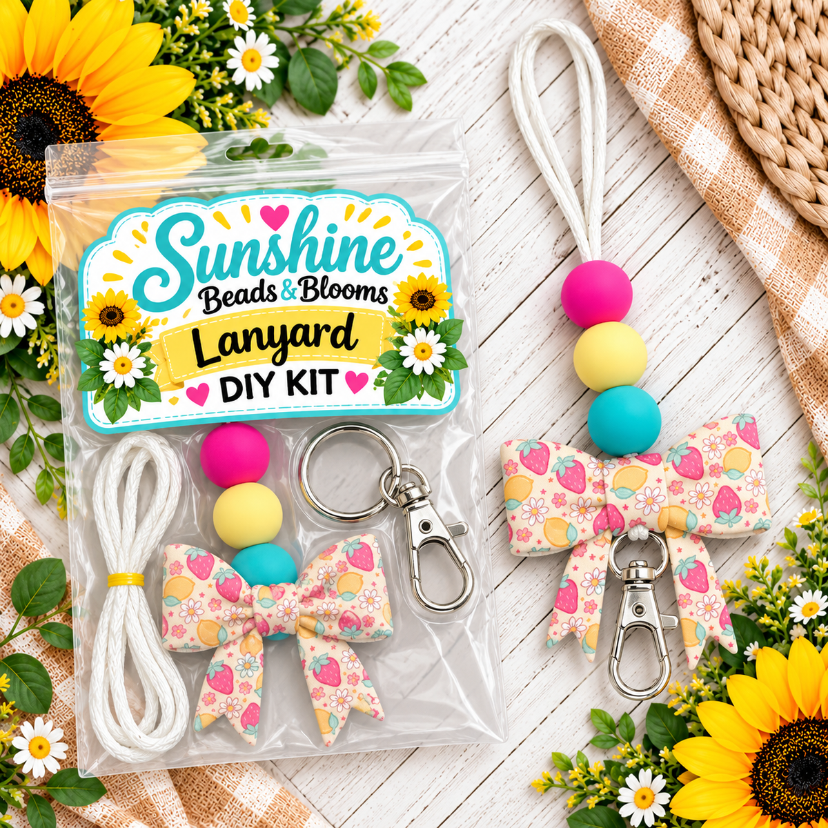 Strawberry Bow DIY Lanyard Kit